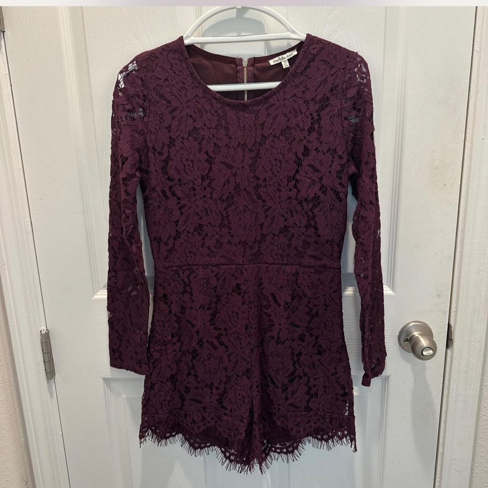 Charlotte Russe Lace Long-Sleeve Romper